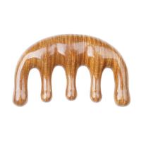 E63-绿檀梳子 宽齿头部按摩木梳大齿小梳子绿檀木经络梳头皮点穴五齿加厚