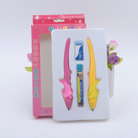海豚正姿笔盒装2支笔 -[粉色] 海豚握姿 自动铅笔 套装儿童正姿笔小学生幼儿练习写字纠正握笔姿