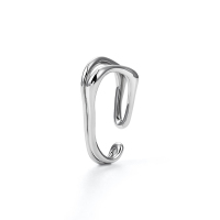 白金色耳挂 zeroline无耳洞耳饰女个性设计感夸张耳挂男小众不规则耳夹高级感