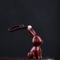 小号钥匙扣包挂 非洲小叶紫檀血檀兔子挂件生肖兔实木挂坠吊坠手机链钥匙扣手把件