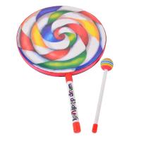 棒棒糖鼓6寸/15cm 。棒棒糖鼓奥尔夫打击乐器幼儿园儿童玩具6寸8寸音乐教具手鼓铃鼓