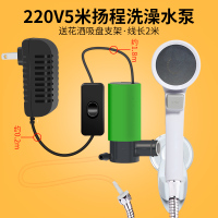 220v转12v洗澡泵+花洒软管吸盘架 无蓄电池款 洗澡神器学生宿舍淋浴器户外便携电动花洒露营农村家用充电抽水泵