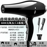 闪亮黑 8000大风力送三 变频家用宿舍版 德国发廊电吹风机家用大功率3000W理发店大风力负离子护发冷热风