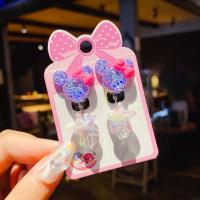 1#米奇星星款-紫色 收藏宝贝优先发货 韩国可爱卡通儿童耳夹防痛无耳洞女童耳环公主假耳钉宝宝耳坠耳饰