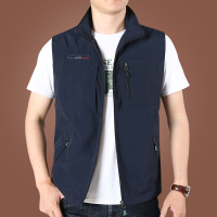 XHL1906[蓝色] M 170规格(推荐120斤左右) 秋季男士马甲薄款中老年休闲马夹男外套男装钓鱼摄影速干背心坎肩