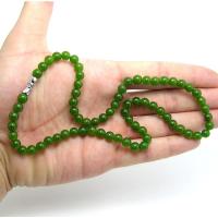 6毫米 70颗(一条价) 天然和田玉项链籽料手串羊脂玉昆仑碧玉手链菠菜绿手镯佛珠念珠