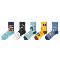 卡通插画-A组 情侣款(适合36-43码) primeet袜子女秋季ins潮日系可爱街头中筒袜春秋卡通潮牌棉长袜冬