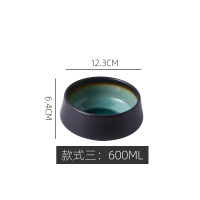 冰裂款 日本特色陶瓷钵 黑色单人碗 米饭碗 汤碗 沙拉高脚碗 料理店餐具