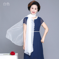白色 白色丝巾女冰丝防晒沙滩巾夏季薄款妈妈款百搭纱巾超大披肩围巾