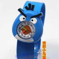 孔雀蓝 愤怒小鸟 电子表学生超人卡通女孩小孩拍拍表幼儿园奥特曼儿童玩具手表男孩