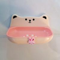 小兔子 家用可爱肥皂盒卡通免打孔壁挂式双层卫生间香皂盒皂盒沥水香皂盒