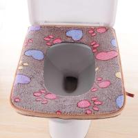 方形拉链猫爪驼色 方形马桶垫坐垫长方型拉链坐厕垫坐便套加厚可水洗家用坐便垫通用