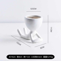 小白人物花器-爬姿 10cm 北欧风艺术白色花盆花瓶创意抽象小人盆栽容器客厅样板房软装挂。