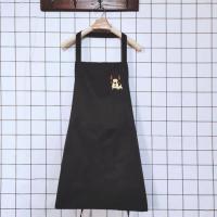 法斗黑色挂脖 环保防水 透风家务围裙时尚款农家乐罩衣防油溅外穿水油厨房可爱防水家用薄