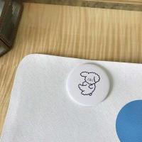 U折耳笑脸小狗[橘子家] 其他 卡通小镜子随身携带可爱折叠双面镜便携皮面补妆正方形化妆镜ins