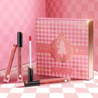 (爱丽丝)礼盒4支装+熬夜面膜3片 买一送二丨ZEESEA滋色爱丽丝唇釉套盒持久保湿唇釉哑光雾面丝绒