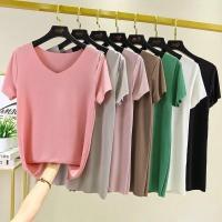 单拍上衣-备注喜欢的颜色 L 95-110 家居服套装女睡衣短袖冰丝质感夏装韩版宽松大码显瘦V领洋气女装