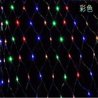 彩色 1.5米*1.5米[插电款 带尾接] LED网灯彩灯闪灯串灯渔网灯圣诞防水节日灯房间装饰户外亮化工程