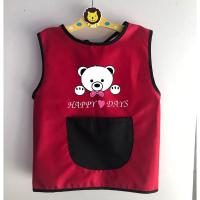 红色 48 小码2-5岁 夏季薄款无袖罩衣防水透气反穿衣儿童宝宝幼儿园围兜围裙画画衣