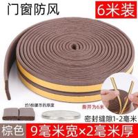I型-[9MM宽*2MM厚*6米长] 均码 自粘门缝门底IDE型密封条木门防水胶条防盗门隔音玻璃门窗防风条
