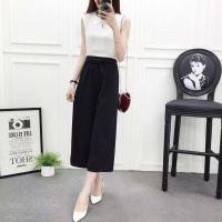 纯黑色八分款 M[95-110斤] 扎染高腰裤子女显瘦百搭休闲裤直筒宽松阔腿裤春夏复古港风长裤女