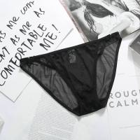 黑色 M 80-100斤 熊夫人蕾丝内裤女低腰镂空性感诱惑少女三角裤情趣透明细带丁字裤