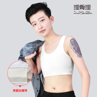 白 S 狸骨狸束胸les帅t束胸内衣女裹胸COS学生内衣T塑胸衣束胸衣背心
