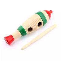 蛙鸣筒单个(约21厘米) 木质蛙鸣筒木鱼奥尔夫儿童打击乐器小鱼蛙刮蛙早教幼儿园感统训练