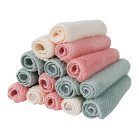 混色10条装 家用抹布厨房用品不沾油不掉毛家务清洁毛巾吸水去油擦桌布洗碗布