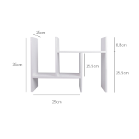 白色 2层 栋哈 简易桌面置物架收纳架书架学生宿舍小书柜办公收纳书架书立