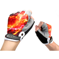 半指-红色 M 骑行手套半指夏季男女公路山地车自行车动感单车装备硅胶减震透气