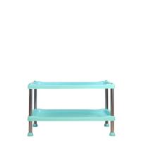 天蓝2层置物架 2层 落地式不锈钢塑料卫生间浴室用品置物架子厨房客厅家用置地式储物