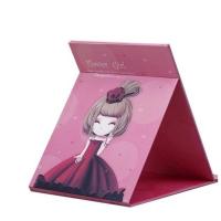 女孩款红色 折叠化妆镜高清台式梳妆随身镜子学生宿舍桌面可立式小可爱女学生