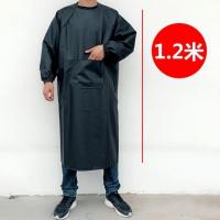 黑色 皮革(反穿衣) *_ 罩衣带长袖皮革防水防油围裙加厚加大成人连体工作服男女反穿皮衣