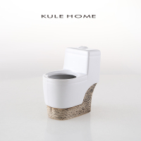 马桶型马桶刷架 KULE HOME 马桶刷架套装卫生间清洁陶瓷座长柄免打孔洗厕所刷子