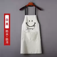 防水+笑脸+白/黑 防水厨房可爱时尚围裙家用餐厅大人工作服男日系韩版笑脸春夏款