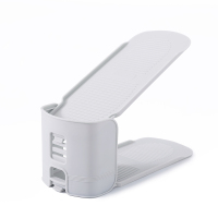 爵士灰 [1个装]三档调节 1层 鞋柜收纳鞋架可调节双层鞋托一体式宿舍置物架省空间鞋子收纳神器