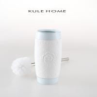 蓝色玫瑰马桶刷 10*10*21.8cm KULE HOME 马桶刷套装创意免打孔欧式卫生间无死角陶瓷洗洁厕所刷