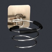 吹风架1个[含胶圈] 贴钩颜-X92 不锈钢免打孔吹风机架家用卫生间电吹风挂架浴室置物架风筒架1个