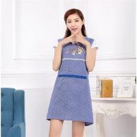 卡通蘑菇坎肩蓝色 围裙无袖可爱女罩衣式围腰时尚背心厨房工作家用版成人坎肩