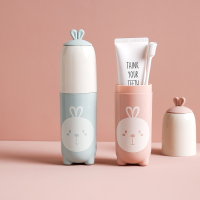 天蓝色 高档出携便游牙杯收纳盒洗漱套装出差宿H舍牙具子可爱情侣牙膏奢