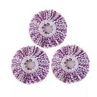 旋转拖把替换布[紫白色三个 -~ 6个 无篮 加强杆+塑料盘 宿舍自动甩水替换家用布拖免洗老式拖把旋转免手洗擦地单独底盘