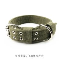 军绿色 单独项圈(不含绳) 小号 脖围35-50cm 棉布狗狗项圈牵引绳套装中型大型犬脖套马犬金毛哈士奇遛狗绳链子