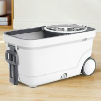 [两个棉头]赠扫把簸箕套装 家杰优品 免手洗旋转拖把 干湿两用拖布墩布 手压甩干懒人可分离