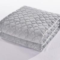 灰色(可机洗加绒夹棉保暖款) 60cm*200cm(今天送毯子) 冬季加绒床单单件毛绒绒毛毛毯双人加厚珊瑚绒法兰绒铺床褥