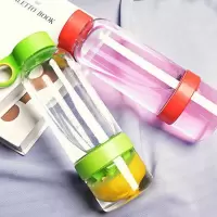 红色 800ML便携活力瓶柠檬水杯喝水果汁杯榨汁杯神器柠檬杯子塑料杯
