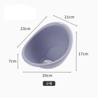 小号蓝色(淘米) 淘米器洗米筛漏沥水篮家用水果盘厨房用品加厚淘米盆洗菜果蔬篮