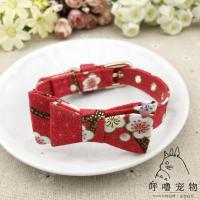 红色梅花款 可调节尺寸(建议0-10斤猫) 猫咪项圈蝴蝶结日本和风猫铃铛项圈可爱颈圈脖圈饰品宠物项链