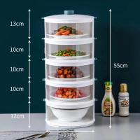 蓝色带手柄5层 让等待家人的爱不因时间长久而冷却重叠加热恒温保温饭菜罩多功能