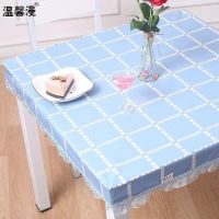 深蓝大格(防水防油) 55*55cm(正方形) 烤火桌桌面罩架皮套长方型防烫桌布桌垫防水PU皮桌罩电炉茶几罩套